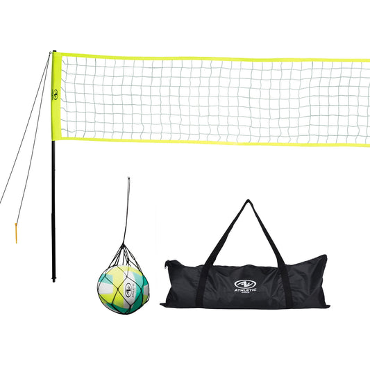 Athletic Works Outdoor Volleyball and Net Set with Ball and Pump